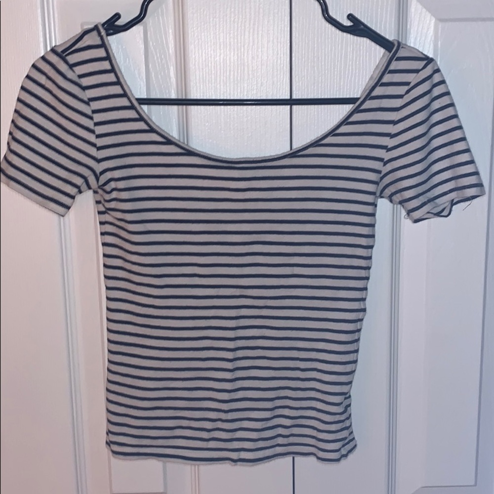 COPY - Black and white stripped Tee woman’s size XS